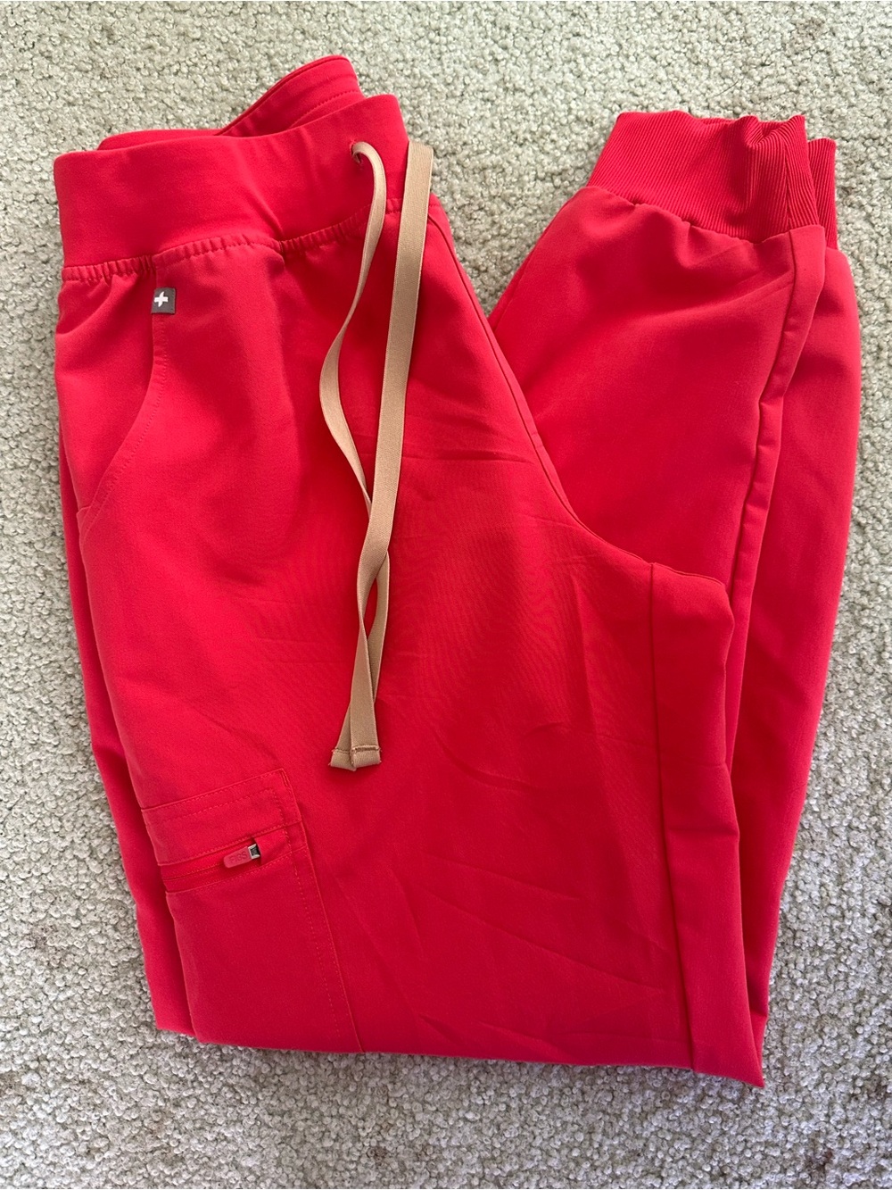 FIGS Hibiscus Drawstring Jogger Scrub Pants-  SIZE MEDIUM